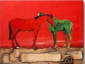 cheval sur peintures épaisses décorative originale